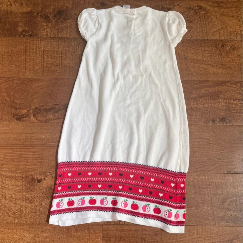 Gymboree girls fairisle sweater dress candy apple Sz 8 cotton SS short sleeve